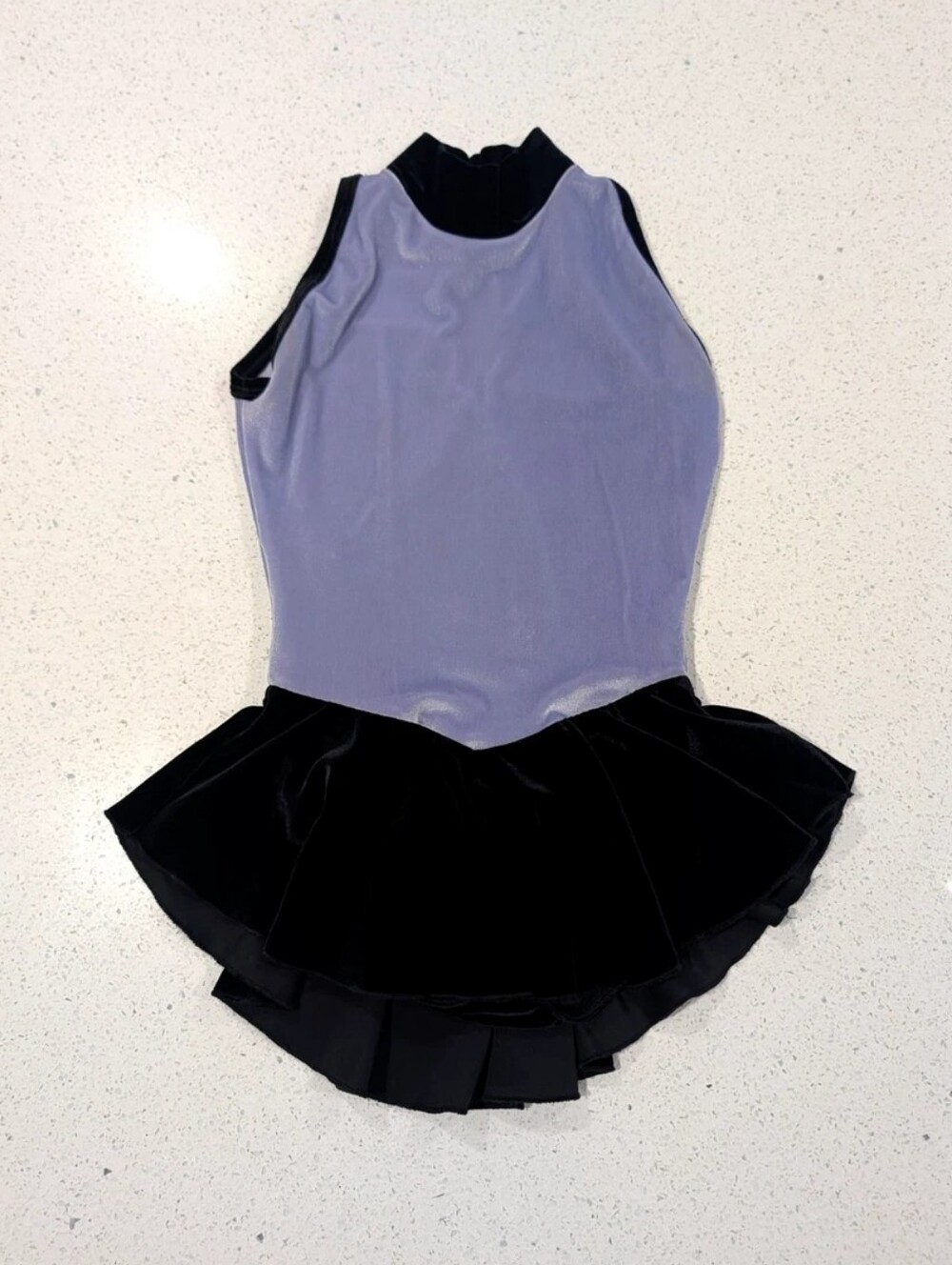 REBEL Ice Figure Skating Baton Twirling Dance Skirted Dress Leotard Medium VELOU